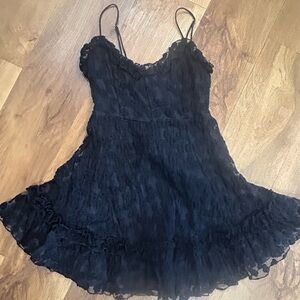 Hello Molly Black Satin Dress